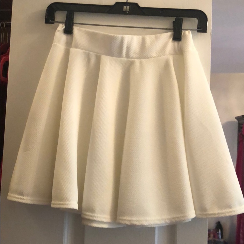 White Flowy Mini Skirt